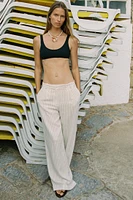 STRIPED WIDE LEG PANTS