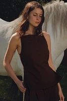 EMBROIDERED OPEN BACK TOP