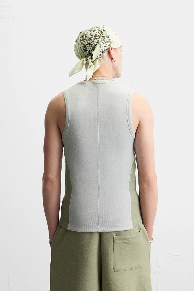 DÉBARDEUR TANK RIB COLOR BLOCK