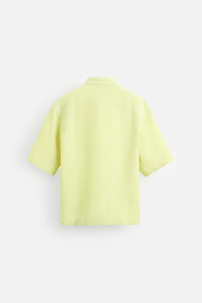 CHEMISE À POCHES 100 % LIN