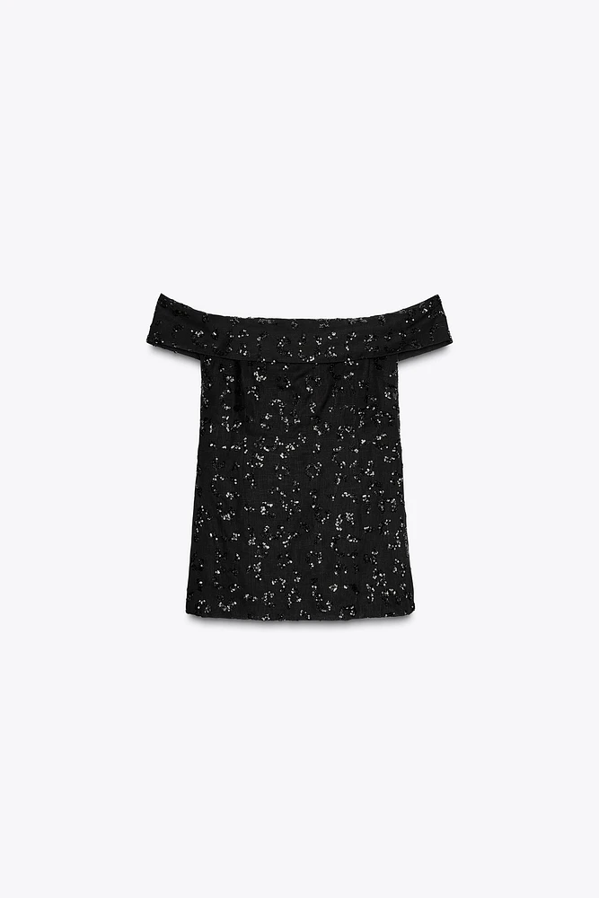 TOP GILET SEQUINS