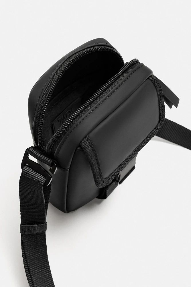 RUBBERIZED CROSSBODY BAG