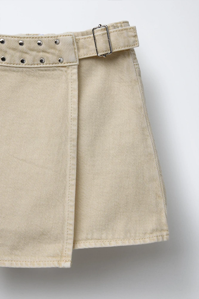 TWILL SKIRT WITH STUDS