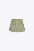 EMBROIDERED PERFORATED SHORTS