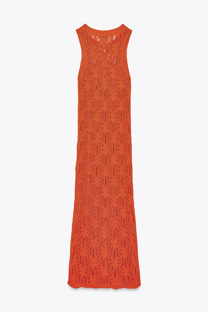 ROBE MIDI EN MAILLE POINTELLE