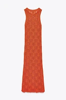 ROBE MIDI EN MAILLE POINTELLE