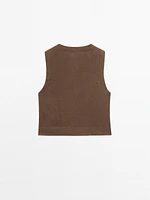 100% linen blouse with seam details