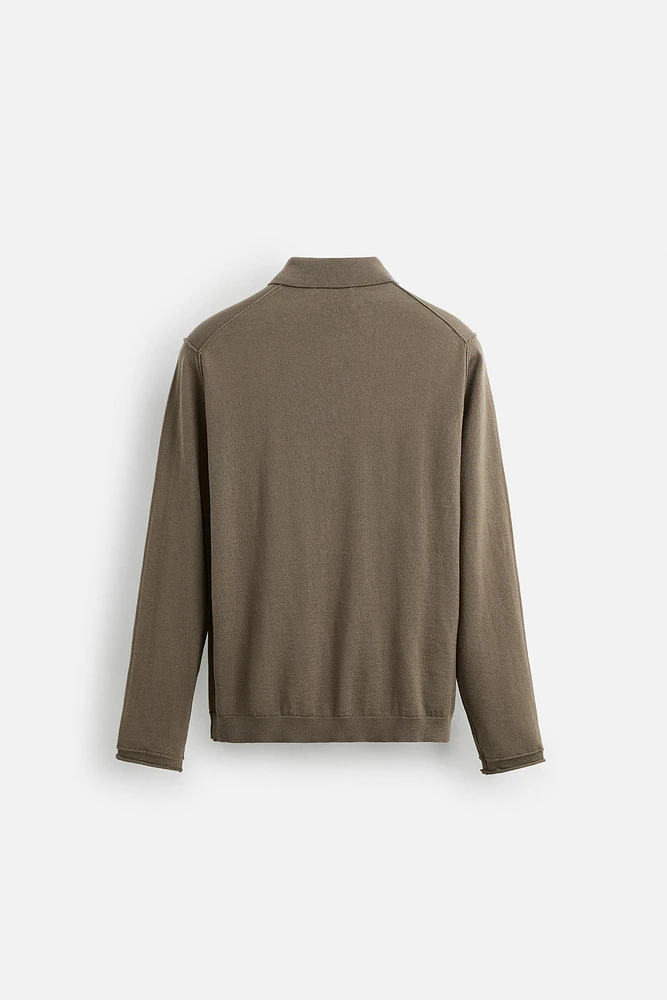 KNIT WOOL-COTTON POLO SHIRT