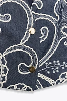 EMBROIDERED CROPPED VEST TOP