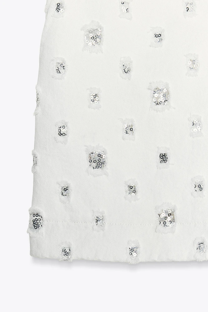 JUPE-CULOTTE À SEQUINS