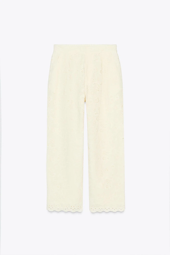 ZW COLLECTION PANTS WITH PERFORATED EMBROIDERY