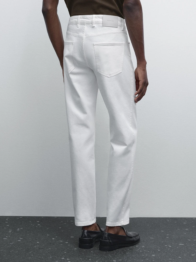 Slim fit denim trousers