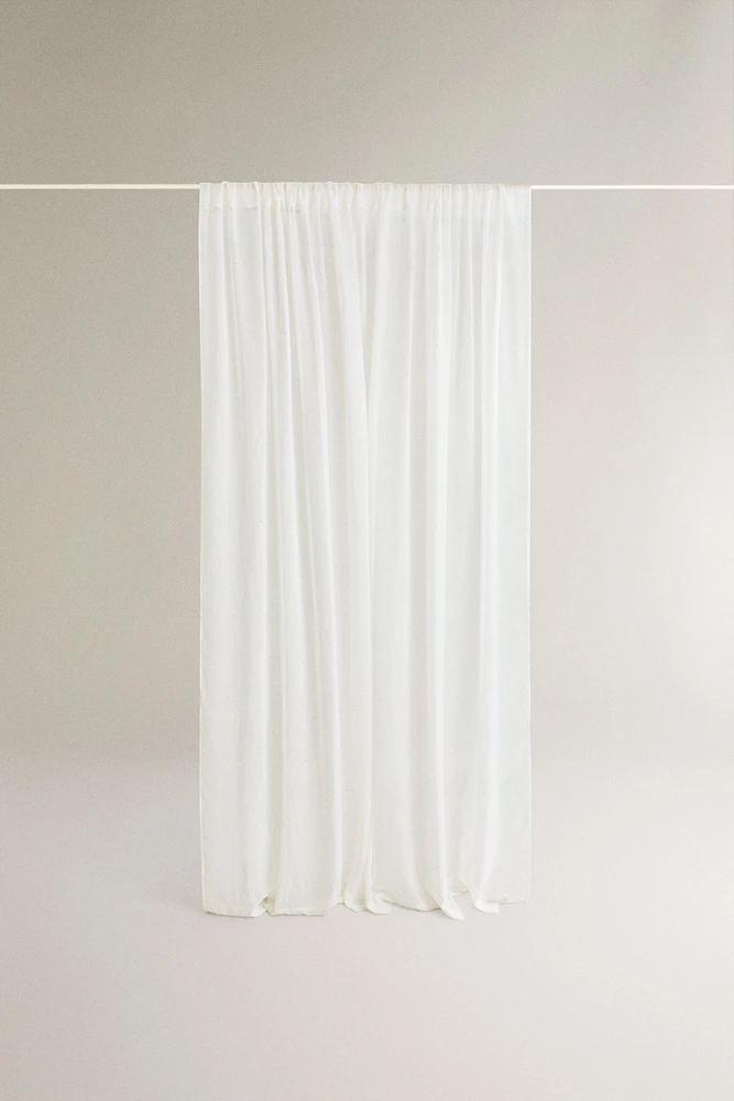 LOW OPACITY DOUBLE-WIDTH SHEER CURTAIN