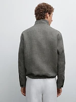 Blouson texturé délavé en lin mélangé