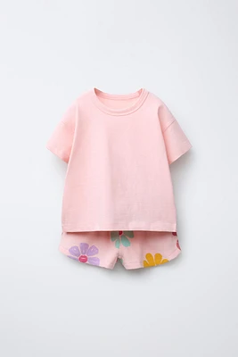 ENSEMBLE T-SHIRT UNI ET BERMUDA WAFFLE