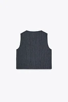 STRIPED LINEN VEST ZW COLLECTION