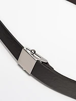 Nappa leather belt with adjustable buckle