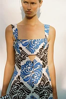 PRINTED MIDI DRESS