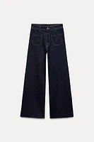 ZW COLLECTION HIGH WAIST WIDE LEG POCKET JEANS