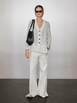 Cardigan oversize en maille fine