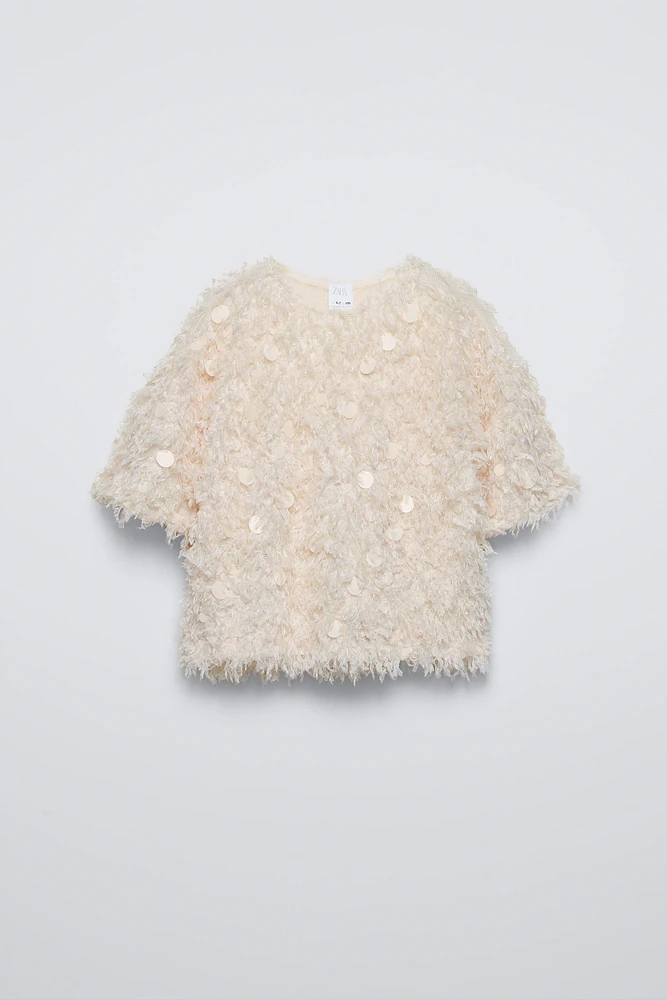 FRINGED SEQUIN SHIRT