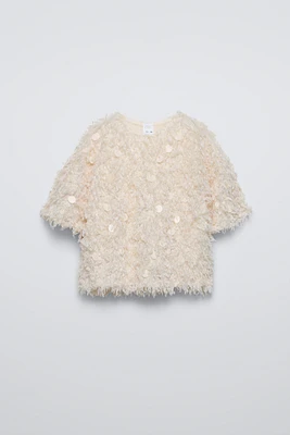 FRINGED SEQUIN SHIRT