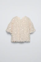 FRINGED SEQUIN SHIRT