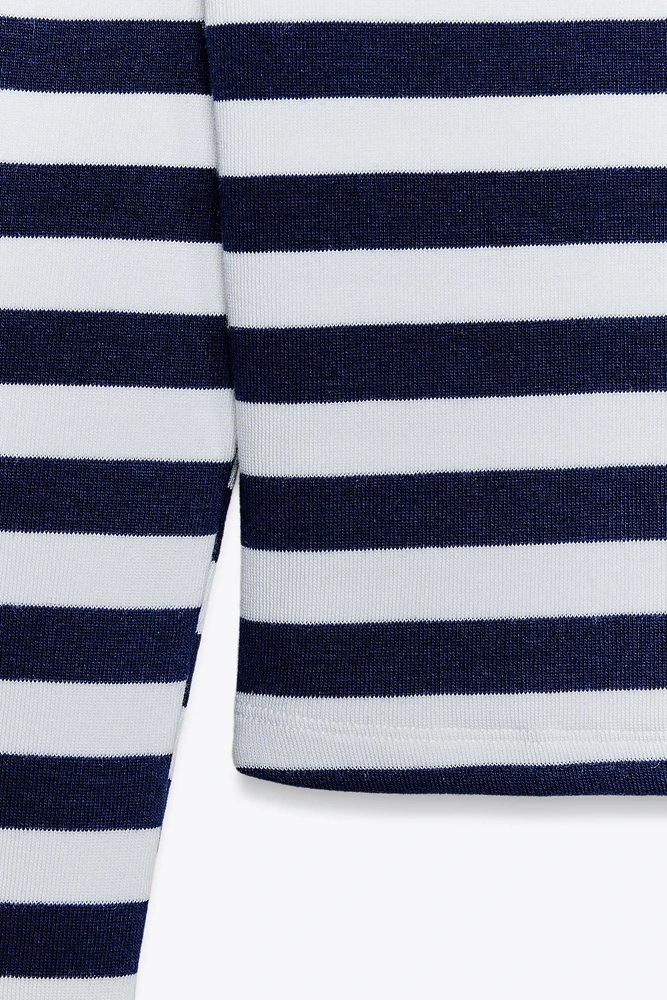 STRIPED COLD SHOULDER TOP