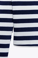 STRIPED COLD SHOULDER TOP