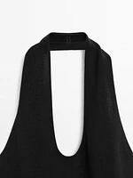 Open back halter top