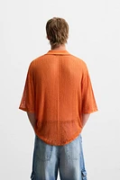 OPENWORK KNIT POLO SHIRT
