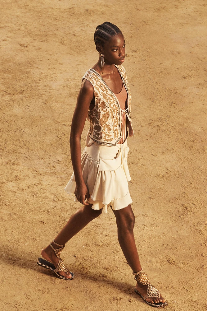 LIMITED EDITION EMBROIDERED STUDDED VEST