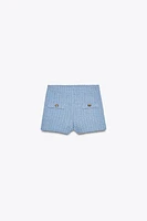 HIGH-WAISTED STRETCH SHORTS