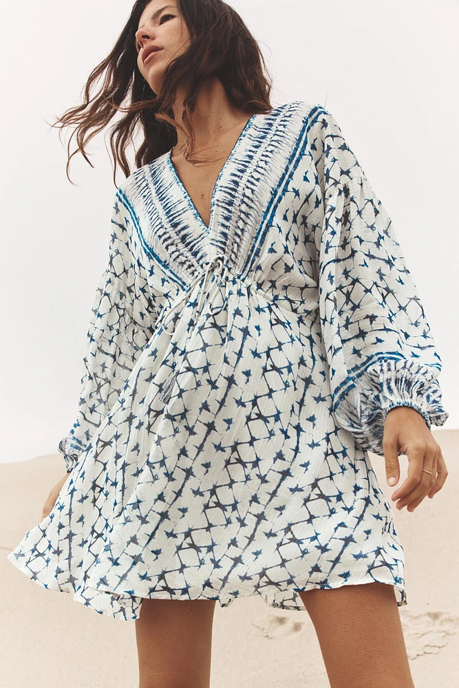 METALLIC THREAD PRINT DRESS