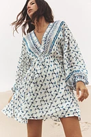 METALLIC THREAD PRINT DRESS