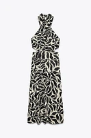 LINEN HALTER MIDI DRESS
