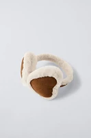 DOUBLE FACED HEART EAR MUFFS