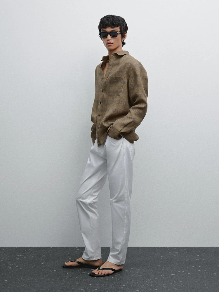 Faux jean slim texture légère
