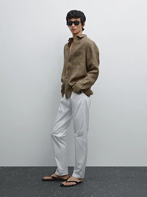 Faux jean slim texture légère
