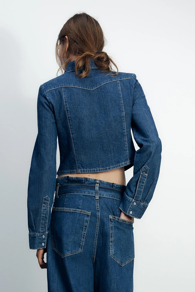 CHEMISE COURTE EN JEAN TRF