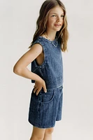 SHORT EN JEAN À RAYURES
