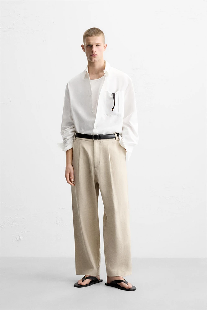 PANTALON DE COSTUME STRUCTURÉ EN LIN