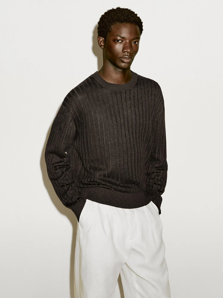 Ribbed linen knit sweater - Limited Edition
