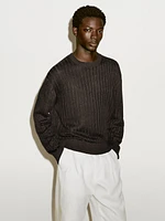 Ribbed linen knit sweater - Limited Edition