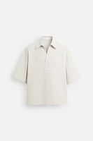 CHEMISE POLO EN COTON ET LIN