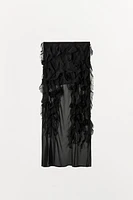 JUPE MIDI FLEURS RELIEF