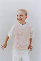 SPARKLY FLORAL KNIT VEST