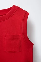 SLEEVELESS POCKET T-SHIRT