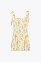 FLORAL POPLIN BOW DRESS