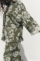 CHEMISE BRODÉE MANCHES GUIPURE